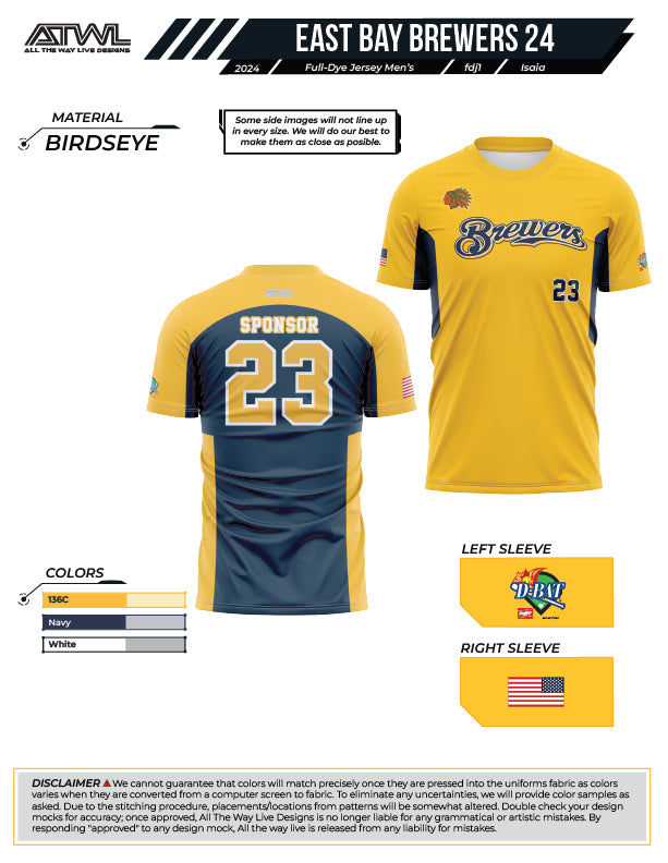 East Bay Spring 2024 Baseball Jerseys