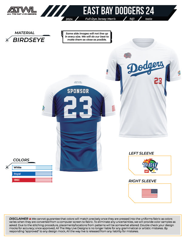 East Bay Spring 2024 Baseball Jerseys