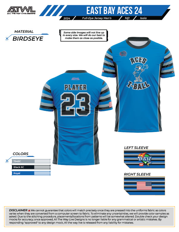 East Bay Spring 2024 Baseball Jerseys