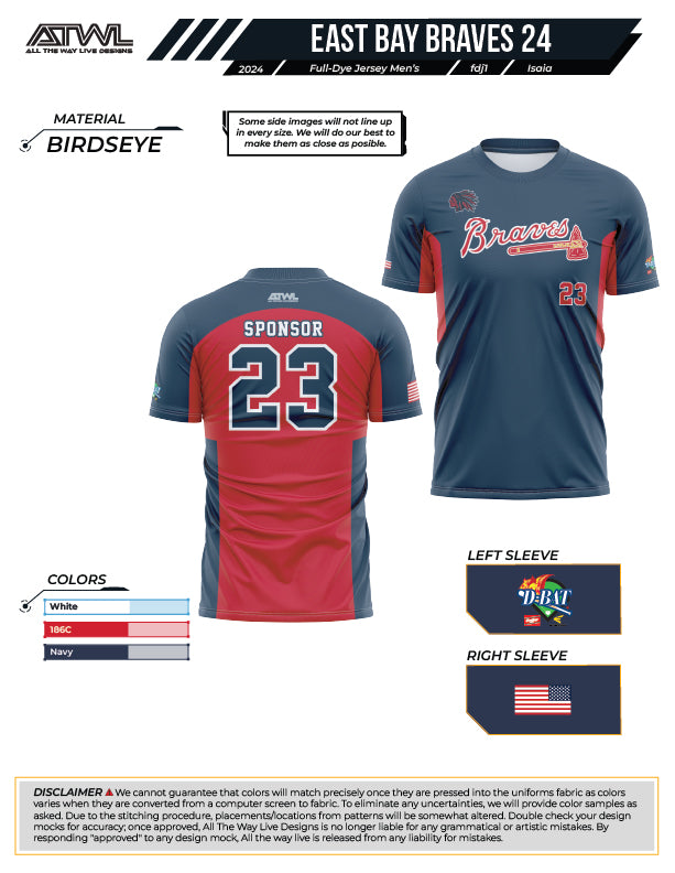 East Bay Spring 2024 Baseball Jerseys