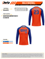 Load image into Gallery viewer, Bulls Baseball Orange Longsleeve Men&#39;s Full Dye Jersey

