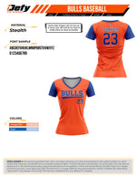 Load image into Gallery viewer, Bulls Baseball Orange Womens Full Dye Jersey
