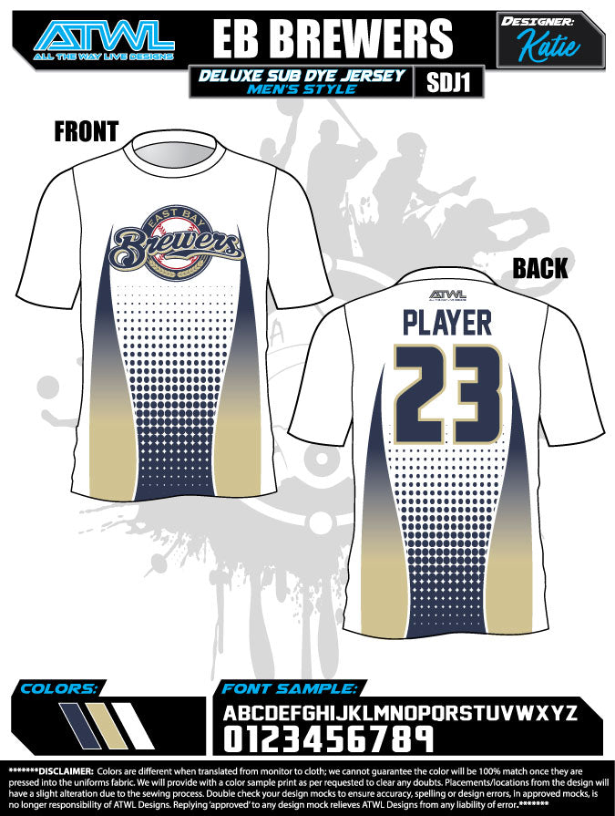 East Bay Fall League Men's Sub Dye Jerseys