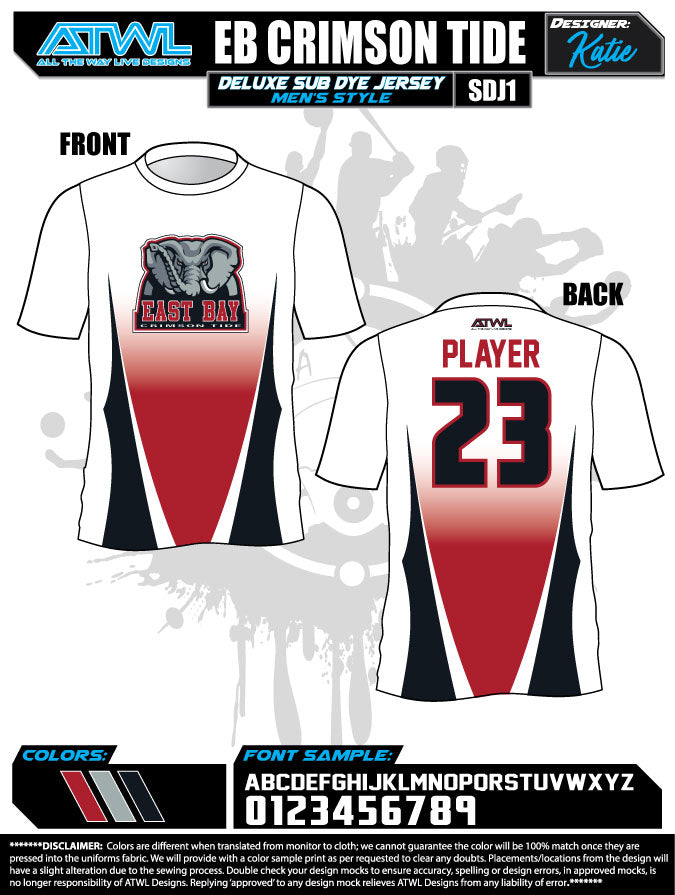 East Bay Fall League Men's Sub Dye Jerseys