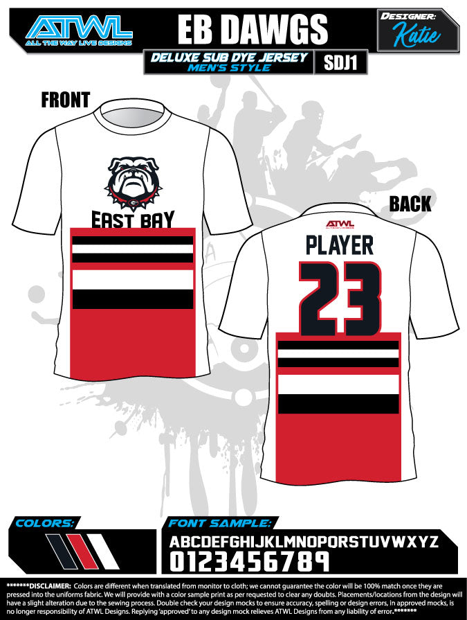 East Bay Fall League Men's Sub Dye Jerseys