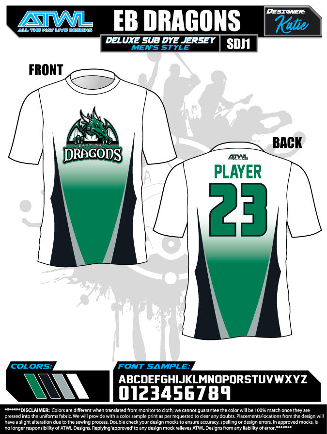 East Bay Fall League Men's Sub Dye Jerseys