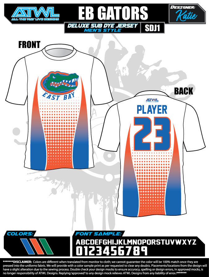 East Bay Fall League Men's Sub Dye Jerseys