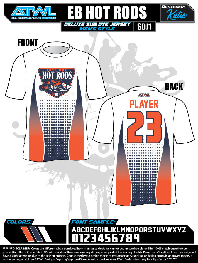 East Bay Fall League Men's Sub Dye Jerseys