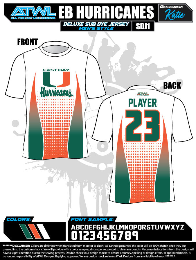 East Bay Fall League Men's Sub Dye Jerseys