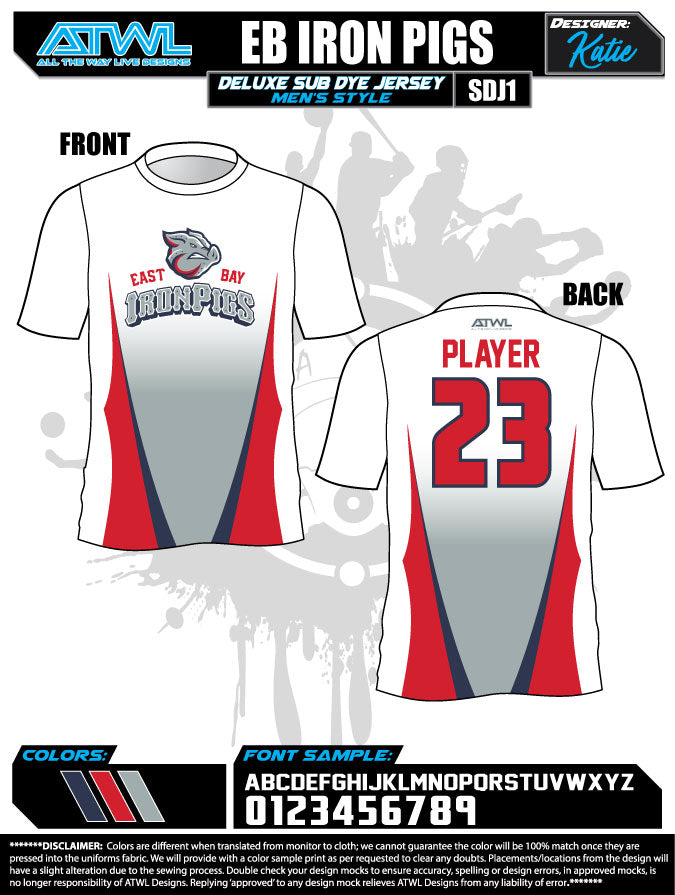 East Bay Fall League Men's Sub Dye Jerseys