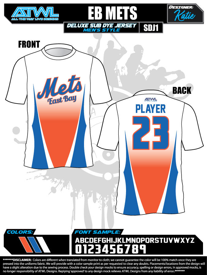 East Bay Fall League Men's Sub Dye Jerseys