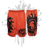 Load image into Gallery viewer, Splatter Splash Mens Full Dye Shorts Orange/Black
