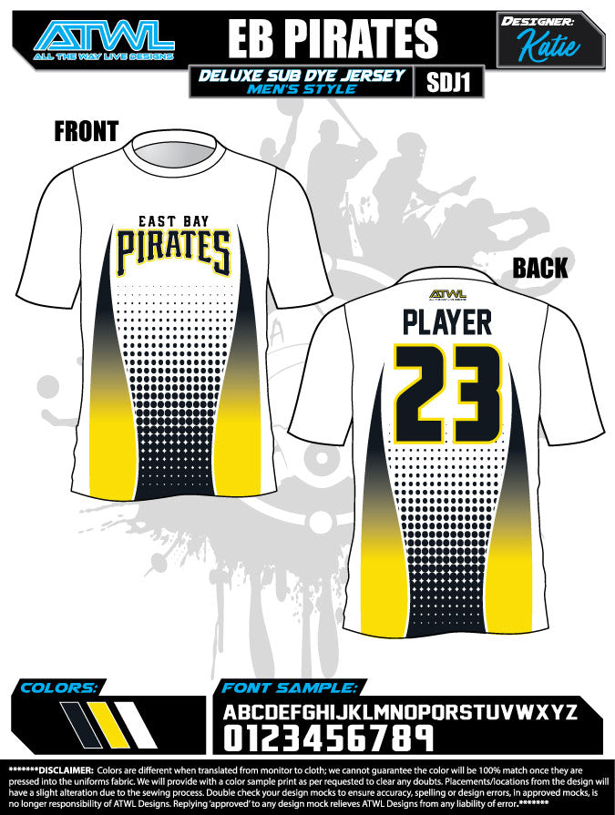 East Bay Fall League Men's Sub Dye Jerseys