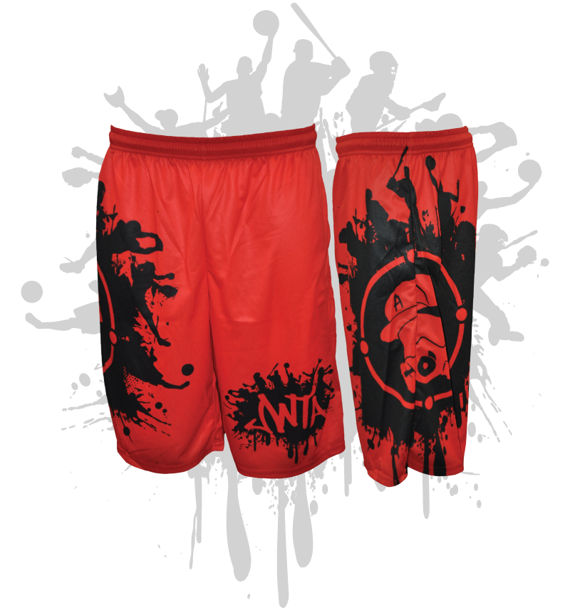 Splatter Splash Mens Full Dye Shorts Red/Black