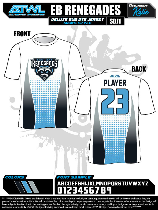 East Bay Fall League Men's Sub Dye Jerseys