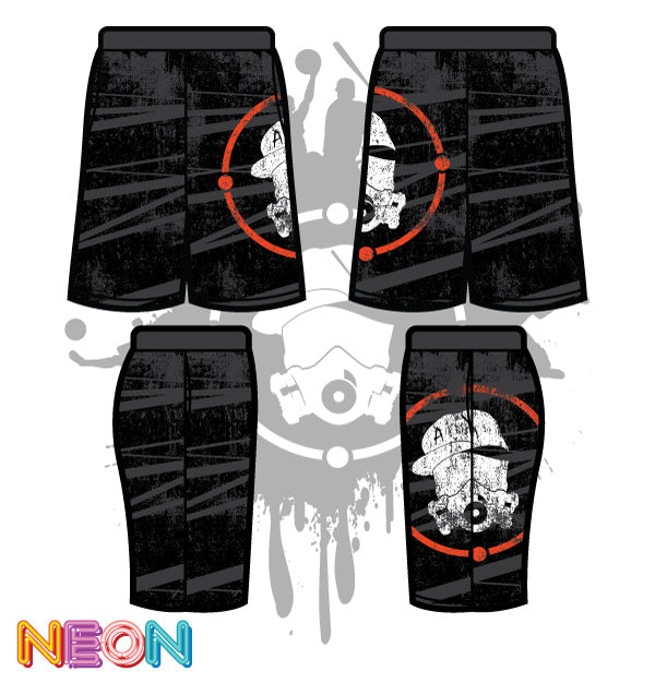 DISTRESSED GAS MASK SHORTS