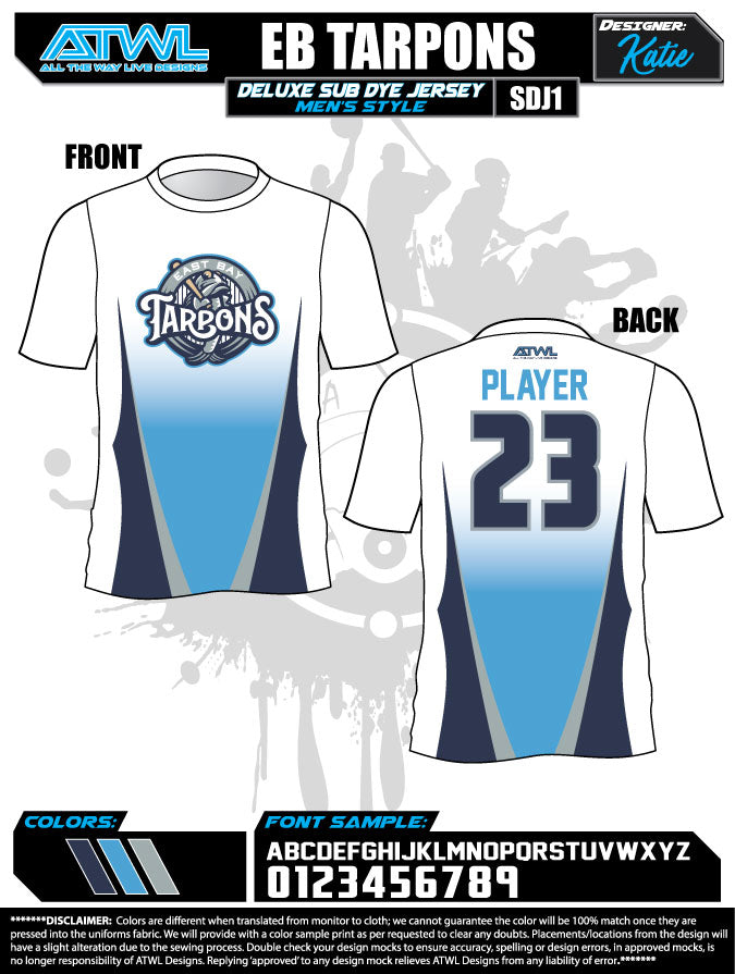 East Bay Fall League Men's Sub Dye Jerseys