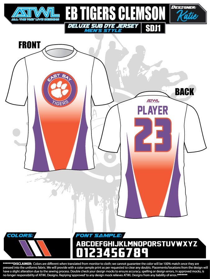 East Bay Fall League Men's Sub Dye Jerseys