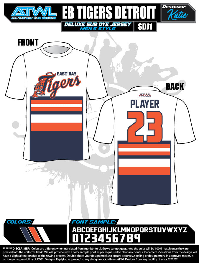 East Bay Fall League Men's Sub Dye Jerseys