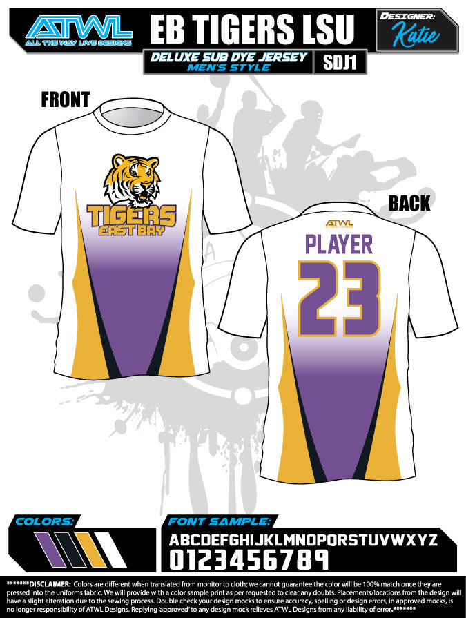 East Bay Fall League Men's Sub Dye Jerseys