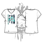 Load image into Gallery viewer, ABSTRACT CAMO WHITE SUB DYE WOMEN&#39;S V-NECK
