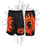 Load image into Gallery viewer, Splatter Splash Mens Full Dye Shorts Black/Orange
