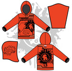 Load image into Gallery viewer, Retro Splash Unisex Hoody Neon Orange/Black
